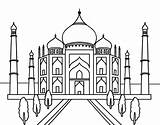 Taj Mahal Coloring Coloringcrew sketch template