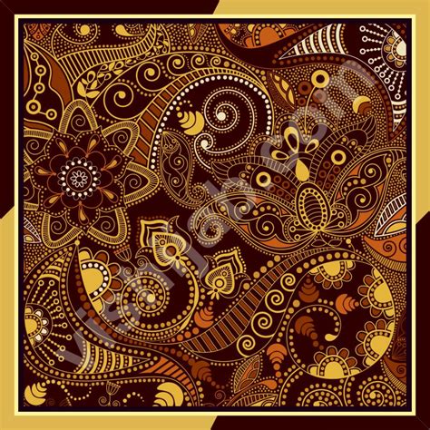 kerudung motif batik yellow brown paisley vishijabcom