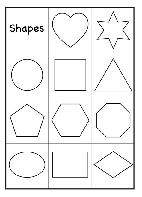 printable shapes  toddlers