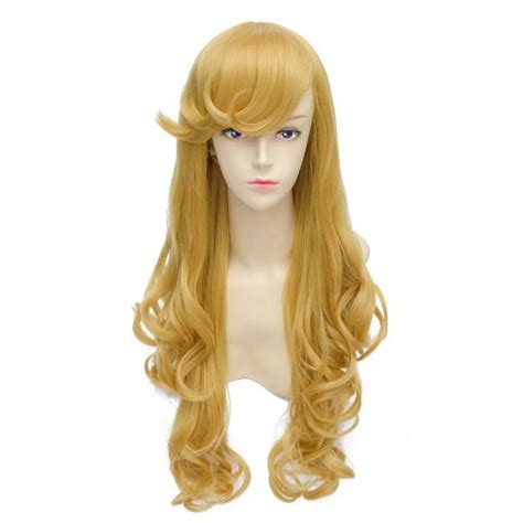 sleeping beauty aurora cosplay wig blonde women s long curls adult