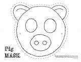 Pig Mask Printable Preschool Coloring Masks Kids Animal Craft Play Templates Crafts sketch template