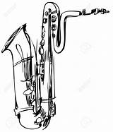 Saxophone Sax Drawing Bari Clipart Tenor Euphonium Getdrawings Instrument Baritone Brass Vector Clipartmag sketch template