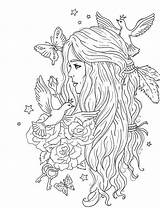 Drawing Coloring Pages Cute Fairy Pixabay Sketch Girl Hair Printable Sketches Drawings Animal Long Choose Board sketch template