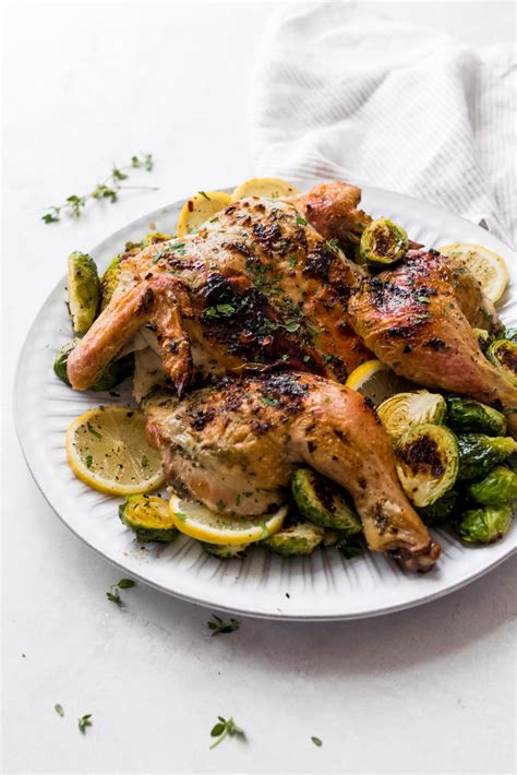 Roasted Herb Butter Spatchcock Chicken Step By Step