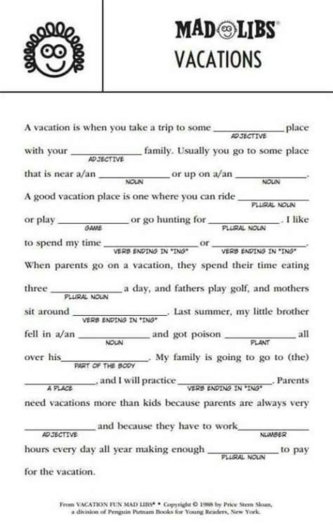 mad libs printables images  pinterest english language mad