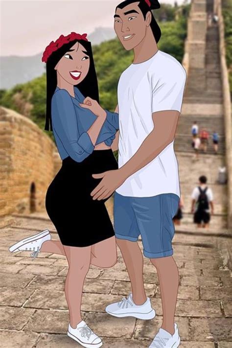 artist imagines disney princesses as modern pregnant women and they re
