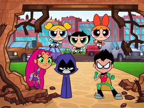 sneak peek teen titans meet the powerpuff girls for cartoon crossover