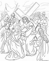 Jesus Coloring Mother His Meets Pages Friday Station Good Fourth Printable Kreuzweg Color Cross Stations Drawing Print Holy Supercoloring Week sketch template