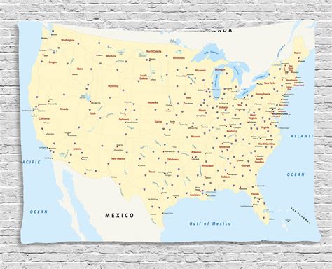 map tapestry united states interstate map america cities travel destinations road route wall