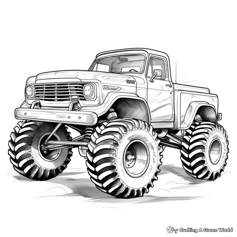 mud truck coloring pages  printable