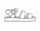 Coloring Sandal Platform Flat Coloringcrew sketch template