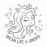 Unicorn Come sketch template