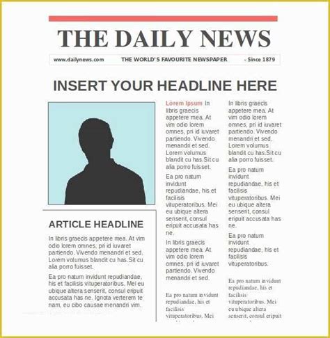 article writing template  newspaper article template