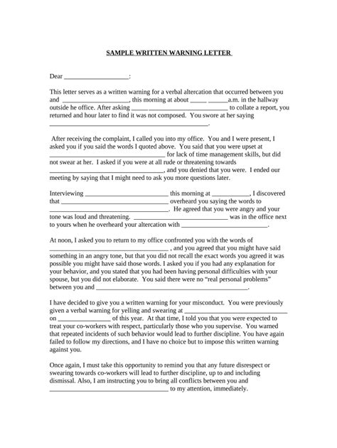 warning letter  template pdffiller