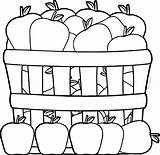 Basket Apples Coloring Apple Wecoloringpage sketch template