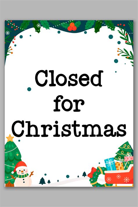 printable holiday closed signs