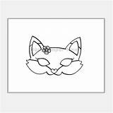 Mask Fox Coloring Template Print Printable Vixen Ready Cut Use Just Single Flower Kids sketch template