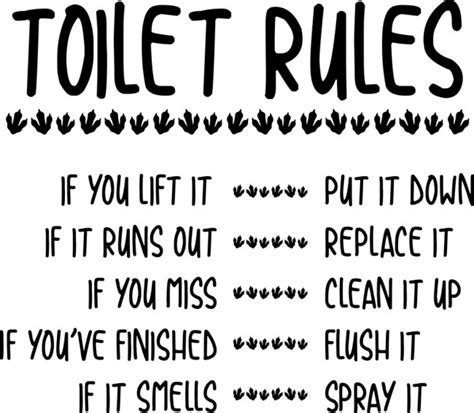 fun toilet rules bathroom wall sticker