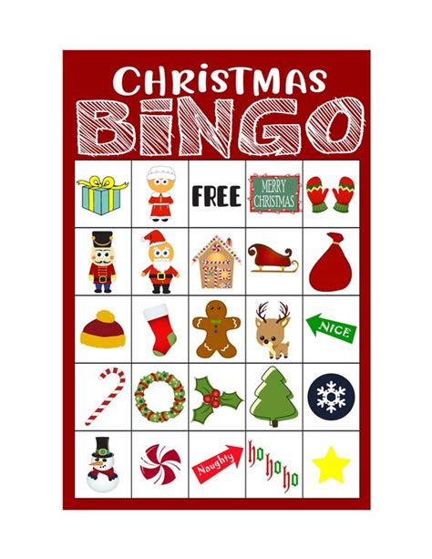 christmas bingo  cards etsy