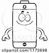 Battery Mascot Coloring Clipart Happy Vector Cory Thoman Outlined Cartoon Hug Wanting Loving sketch template