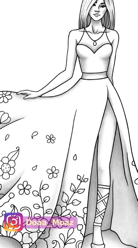 fashion coloring page lip coloring