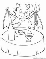 Devil Having Food Coloring Wine sketch template