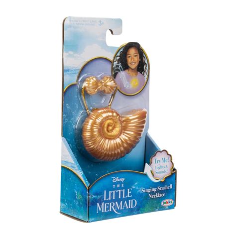 mermaid  action ariel singing seashell necklace