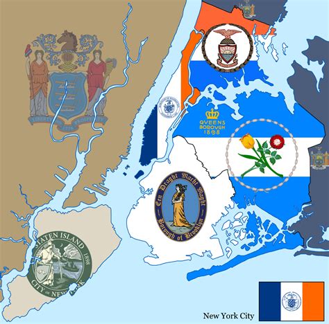 beautiful flag map   boroughs   york city