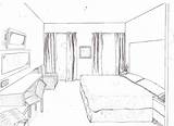 Drawing Easy Perspective Bedroom Room Bed Point Cartoon Drawings Pencil Simple House Kids Dimensional Sketch Inside Interior Office Sketches Getdrawings sketch template