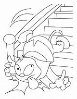 Stairs Coloring Falling Pages Color Getcolorings Kids sketch template