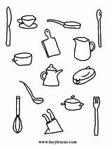 Coloring Cooking Kitchen Pages Chef Activity Sheets Tools Utensils Clipart Kids Utensil Book Popular sketch template
