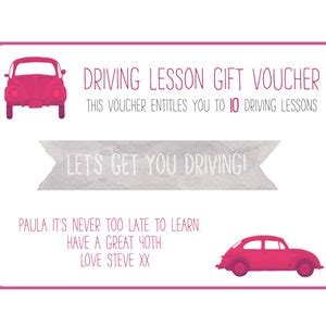 driving lesson gift voucher template instant downloadable etsy