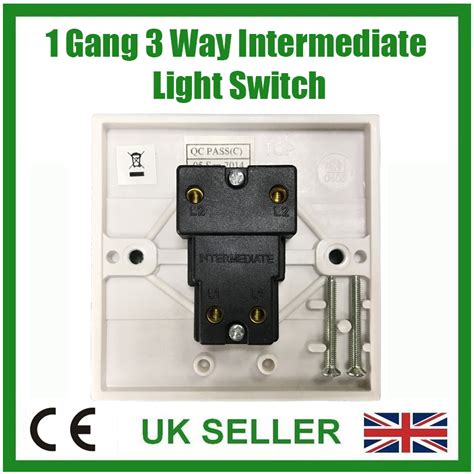 white  gang   intermediate mains wall light lamp switch   ebay