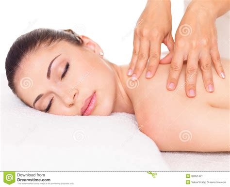 Woman Having Massage Of Body In Spa Salon Stock Image