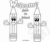 Welcome School Back Coloring Pages Printable Preschool Print Pencils Color Sunday Coloringpage Getcolorings Reddit Email Twitter Getdrawings Window Eu sketch template