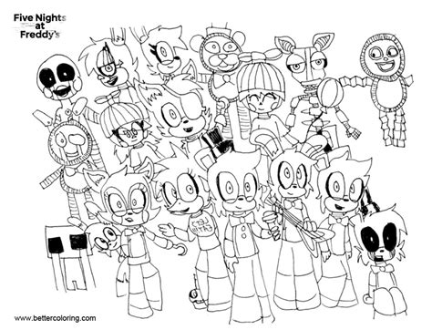 fnaf coloring pages characters  art  printable coloring pages