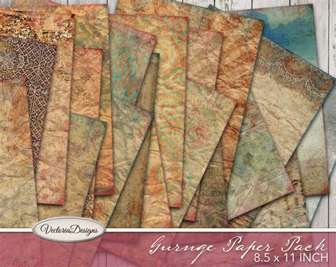 grunge paper pack decorative paper junk journal paper digital grunge paper scrapbooking