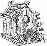 Birdhouse Tocolor Adults sketch template