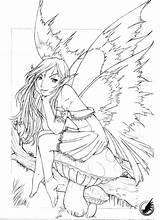 Fairy Coloring Pages Adult Drawings Adults Printable Deviantart Mystical Sketch Books Kids sketch template
