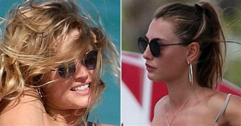 Victoria S Secret Model And Friend Go Topless As They Peel Off Swimwear