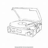 Record Player Coloring Drawing Recorder Printable Vinyl Pages Colouring Old Getcolorings Records Getdrawings Color sketch template