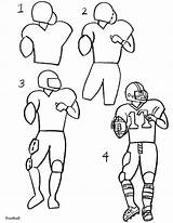 Football Player Draw Drawing Easy Drawings Sports Coloring Players Nfl Pages Template Sport Play Kid Kids Baseball Sketches Cliparts Getdrawings sketch template