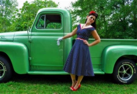 pinup girl with green classic truck vintage cars classic trucks classic cars