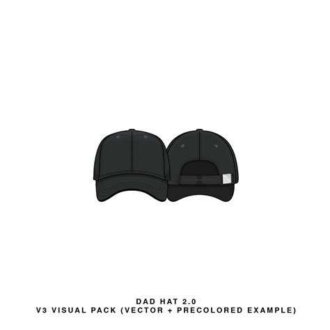 dad hat  vector template mock  tech pack fittdesign