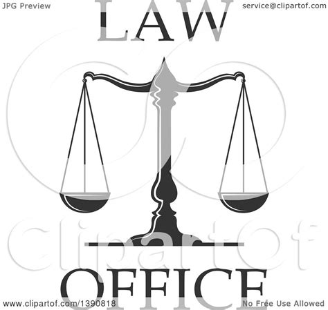 Clipart Of Scales Of Justice With Law Office Text