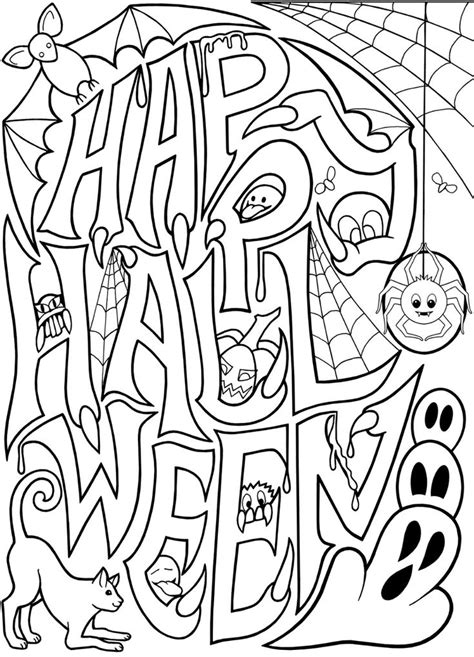 happy halloween coloring pages  adults  worksheets halloween