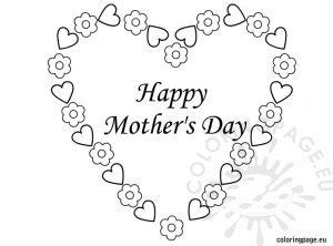mothers day heart coloring page coloring page