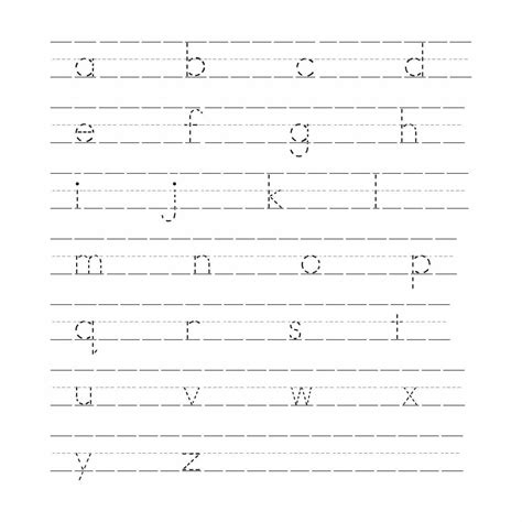 printable lowercase alphabet letter tracing worksheets lowercase