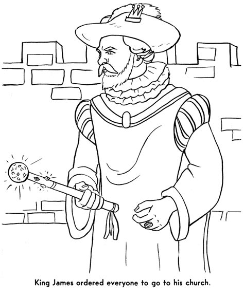pilgrims  thanksgiving coloring page king james restricts
