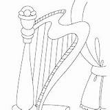 Colorir Harpa Musicales Arpas Instrumentos Pueda Aporta Deseo sketch template
